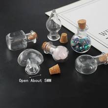 1pc Heart/Tube/Square/Water Drop/XO/Flat/Flower/Star Mix Shape Mini Glass Bottles Necklace with Cork Stopper Tiny Vials Jars 2024 - buy cheap