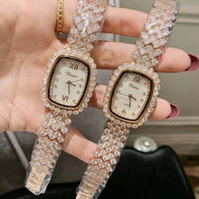 Relógio de pulso feminino com cristais, relógio de quartzo e retângulo, pulseira de diamante, da moda, luxuoso, 2021 2024 - compre barato