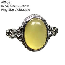 Anillo de ámbar amarillo Natural para mujer, mujer, hombre, suerte curativa, regalo de amor, cuentas de cristal, piedra de plata, anillo ajustable, joyería AAAAA 2024 - compra barato