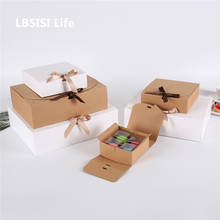 LBSISI Life 10pcs Chocolate Bread Box Wedding Burthday DIY Handmade Gift Pack Cake Boxes And Packaging Child Favor With Ribbon 2024 - buy cheap