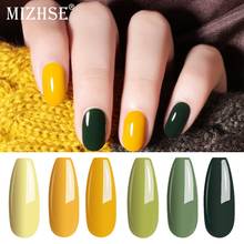 MIZHSE-esmalte de uñas en Gel, laca de Gel UV LED para manicura, Color puro, amarillo y verde, Serie de pintura 2024 - compra barato