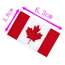 Parche bordado de la bandera de Canadá, bordado de 6,3 cm de ancho, plancha de alta calidad para coser en el respaldo/decoración/América del Norte/Hojas de arce/Londres 2024 - compra barato