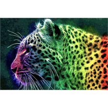 5D полноразмерная квадратная круглая алмазная живопись Jaguar, алмазная вышивка крестиком, леопардовая мозаика стразы, украшение для дома 2024 - купить недорого