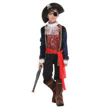 Дети Один глаз роскошный пиратский капитан крюк костюмы пиратов для мальчиков Хэллоуин Карнавал Маскарад, праздник Марди Гра праздничная одежда 2024 - купить недорого