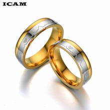 ICAM Couple Rings Stainless Steel Comfort Fit Ring Laser Engraved Heartbeat Medical Symbol Wedding Band 2024 - buy cheap