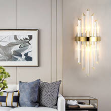 Jmzm lâmpada de parede de cristal, moderno lâmpada de parede estilo nórdico para sala de estar, tv, quarto, corredores, escadas, estudo, lâmpada de parede para interiores 2024 - compre barato