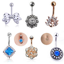 Belly Button Rings Crystal Surgical Steel Body Jewelry Belly Piercing Rings Sex Real Navel Piercing Ombligo Pircing 2024 - buy cheap