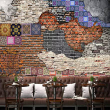 Milofi-papel tapiz 3D grande personalizado, arte de pared de ladrillo, fondo retro nostálgico, pintura de fondo, mural decorativo 2024 - compra barato