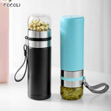 400ML Thermos Water Bottle With Tea Filter Tea Water Separation 304 Stainless Steel Portable Leakproof Thermal Mugs Vacuum Flask 2024 - buy cheap