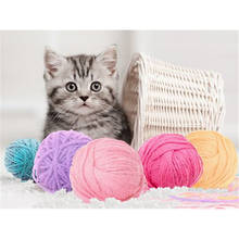 Kit de bordado DIY de animales de gato, juego de costura artesanal, lienzo impreso, hilo de algodón, para el hogar, 11CT, envío directo 2024 - compra barato