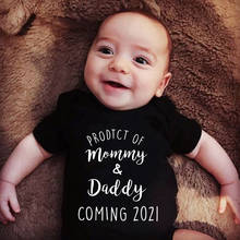 Product of Mommy and Daddy Coming 2021 Letters Print Baby Bodysuit Summer Boys Girls Body Suits Short Sleeve Clothes Unisex 2024 - buy cheap