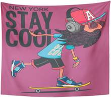 Tapeçaria skate hipster skater legal personagem menino urbano tapeçarias parede pendurado para sala de estar quarto dormitório 2024 - compre barato