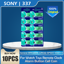 10 шт./лот Sony 100 Оригинал 1,55 в 337 SR416SW оксид серебра часы батарея 337 SR416SW Кнопка монета ячейка Сделано в Японии 0% Hg 2024 - купить недорого