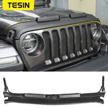 TESIN-cubierta de cuero PU para coche, Protector de capó delantero, accesorios para Jeep Wrangler JL 2018 +, color negro 2024 - compra barato