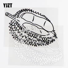 YJZT-pegatinas de vinilo personalizadas para coche, exquisitas calcomanías de 14,6X10,6 CM, interesante Durian, color negro/plateado, 10A-0740 2024 - compra barato