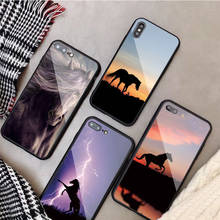 horse Tempered Glass Phone Case For iphone 12 11 Pro Max 5 6 7 8 PLUS X XS XR XSMax Shell 12Pro Cover Shell 2024 - buy cheap