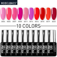 Modelones 10Pcs/Lot Pink Series Led Gel Nail Enamel Semi Permanent Hybrid UV Nail Varnish Gel Soak Off Salon UV Nail Gel Set 2024 - buy cheap