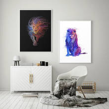 Abstract Colorful Lion Painting Modern Animal Wall Art Picture Cuadros for Artwork Canvas Poster Print Graphic Home Decoration 2024 - buy cheap