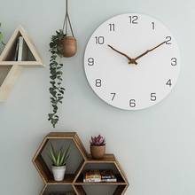 Wooden Wall Clock Simple Modern Design for Living Room Nordic Brief Wood Clocks White Wall Watch Home Decor Silent 2024 - buy cheap