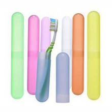 Suporte de escova de dentes portátil, acessório para banheiro em cores aleatórias, para viagem, acampamento e trilhas, 1 peça 2024 - compre barato