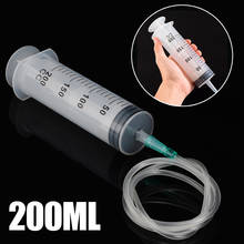 1 set 200ml Plastic Syringe Large Capacity Clear Syringe Inlet Pump Oil Measuring + 1m Silicone Tube 2024 - buy cheap