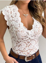 Sexy Women 2020 New V-neck Lace Tank Vest Top Outwear Summer Sleeveless Floral Hollow Out Bodycon Clubwear Black White Tank Vest 2024 - buy cheap