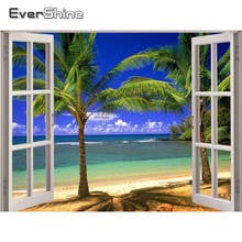 Evershine pintura de diamante bordado paisagem cheia de strass quadrados 5d faça você mesmo cenário de pintura de diamante ponto de cruz decoração de casa 2024 - compre barato