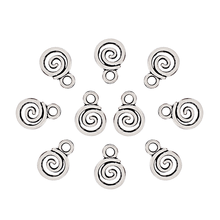 30 x Tibetan Silver Swirl Spiral Charms Pendants Beads Double Sided for Bracelet Jewelry Making 12x8mm 2024 - buy cheap