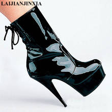 Laijianjinxi botas femininas, novidade, sensual, cavaleiro, plataforma de salto alto de 6 polegadas, 15cm, para outono e inverno 2024 - compre barato
