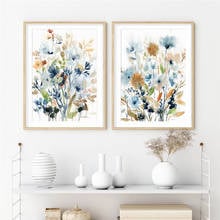 Water Color Flower Plant Canvas Poster And Prints Wall Pictures For Home Design Room Decor Aesthetic Living Room Decoration 2024 - buy cheap