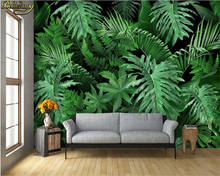 beibehang Custom 3d wallpaper mural green leaf tropical plant turtle back leaf sofa background wall paper papel de parede 2024 - buy cheap