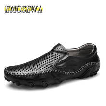 Calçados unissex de couro legítimo, calçado casual respirável para dirigir, slip-on do tamanho 38 a 44 2024 - compre barato