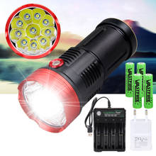 Ultra Bright 6000 Lumens 10*T6 LED Flashlight 3 Lighting modes Waterproof Camping Huting Light Torch+4*18650 Battery+USB Charger 2024 - buy cheap