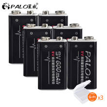 Palo-batería recargable superrápida de 9V, 600mAh, 9v, 6F22, 006p, 9v, 6 uds. 2024 - compra barato