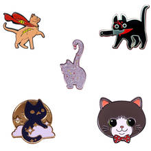 Magic cat enamel pin gorgeous quirky animal jewelry clothing bag accessories 2024 - buy cheap