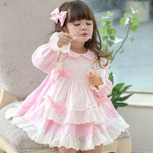 New Spanish Style Girls Alice Princess Lotia Dress Children Spain Boutique Long Sleeve Cotton Dresses Baby Birthday Party Frock 2024 - buy cheap