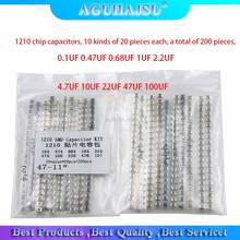 1210 SMD Capacitor assorted kit ,10values*20PCS=200PCS 100nF~100uF Samples Kit electronic diy kit 2024 - buy cheap