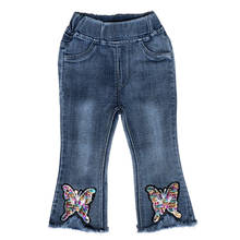 Calça jeans feminina de 7 a 12 anos, primavera/outono, calça de cowboy, para meninas 2024 - compre barato