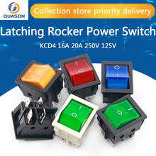 1pcs Latching Rocker Switch Power Switch I/O 4 Pins With Light 16A 250VAC 20A 125VAC KCD4 2024 - buy cheap