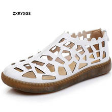 2021 New Summer Round Toe Hollow Hole Shoes Woman Sandals Casual Sneakers Flat Soft Sole Comfortable Sandals Large Size Shoes 2024 - buy cheap