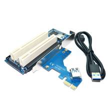 PCI-E Express X1 to Dual PCI Riser Extend Adapter Card with USB Cable for WIN2000/XP/Vista/Win7/Win8/LINUX Add Card 2024 - buy cheap