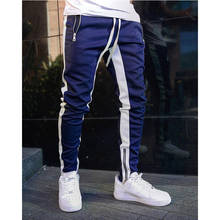 Casual pants men sweatpants streetwear fashion hip hop splice mens pants Gyms joggers trousers Tight pants men 2024 - buy cheap