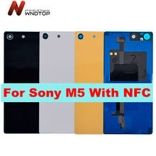 Capa traseira de vidro para sony xperia m5, capa com conector nfc e adesivo, para modelos e5603 e e5633 2024 - compre barato