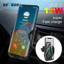 Cargador inalámbrico de coche con sujeción automática, soporte de teléfono con ventilación de aire, carga rápida para iPhone 12/11/XS/XR/X/ Samsung S21/S20/S10/S9, 15W 2024 - compra barato