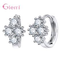 New Arrival Sterling Silver Hoop Earrings for Women Girls Engagement Gift Clear Cubic Zircons Fashion Jewelry 2024 - buy cheap