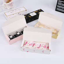 10pcs Creative Flamingo Gift Box Marble Paper Bag Dragee Cookies Wedding Party Chocolate Cake Packaging Paper Box with Handles 2024 - buy cheap