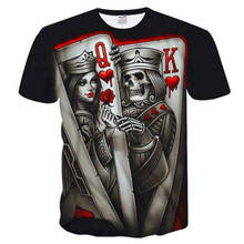 New casual skull poker printing 3D T-shirt men's short-sleeved T-shirt 3DT shirt black design T-shirt style summer 2021 2024 - buy cheap