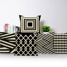 Geometric Black White Cushion Cover Striped Dotted Grids Pillow Covers Polyester Decor Home Chair Bed Throw Pillowcase 2024 - buy cheap