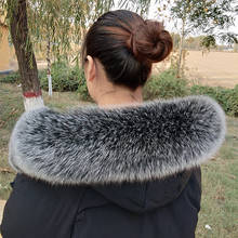 DANKEYISI Men Real Fox Fur Collar For Parkas Coats Women Warm Natural Fur Scarf Women Fox Fur Scarves Male Down Jacket Fur Hat 2024 - buy cheap
