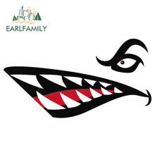 EARLFAMILY 13cm For Shark Mouth Teeth Car Decoration Decal Vinyl Material Car Stickers Anime Graffiti For JDM SUV RV Decor 2024 - buy cheap